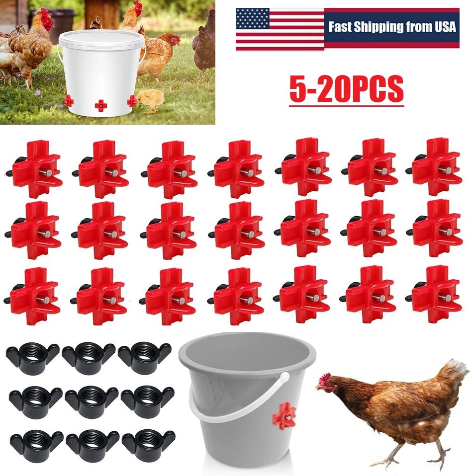 20Pcs Poultry Water Nipples Drinker Chicken Hen Quail Automatic Drinking Device
