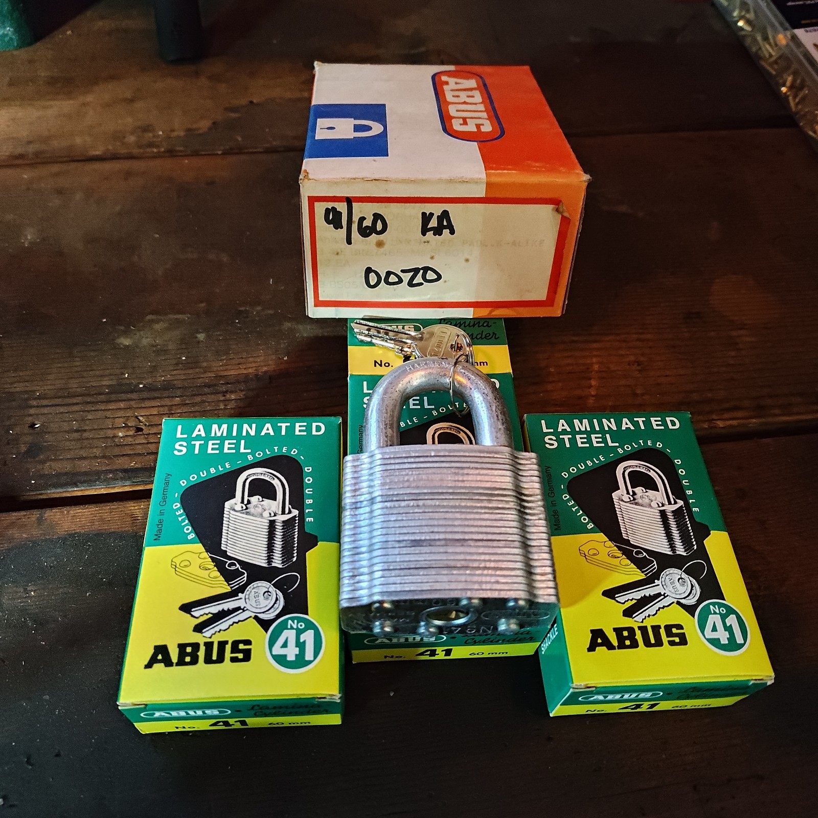 ABUS Lamina Cylinder Padlocks Lot of 3 – Hardened Shackle – Keyed Alike NOS