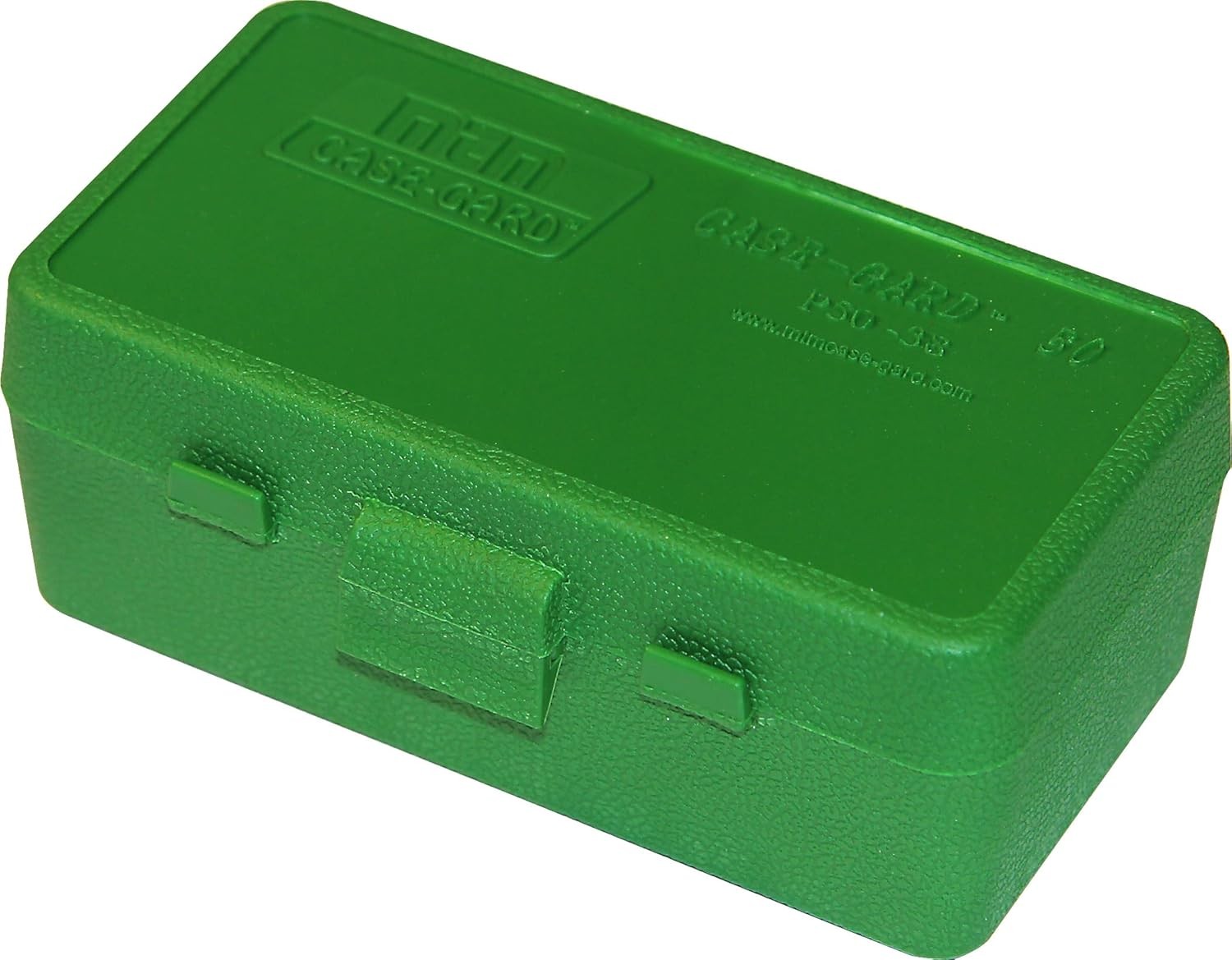 50 round flip top ammo box 38 357 cal green