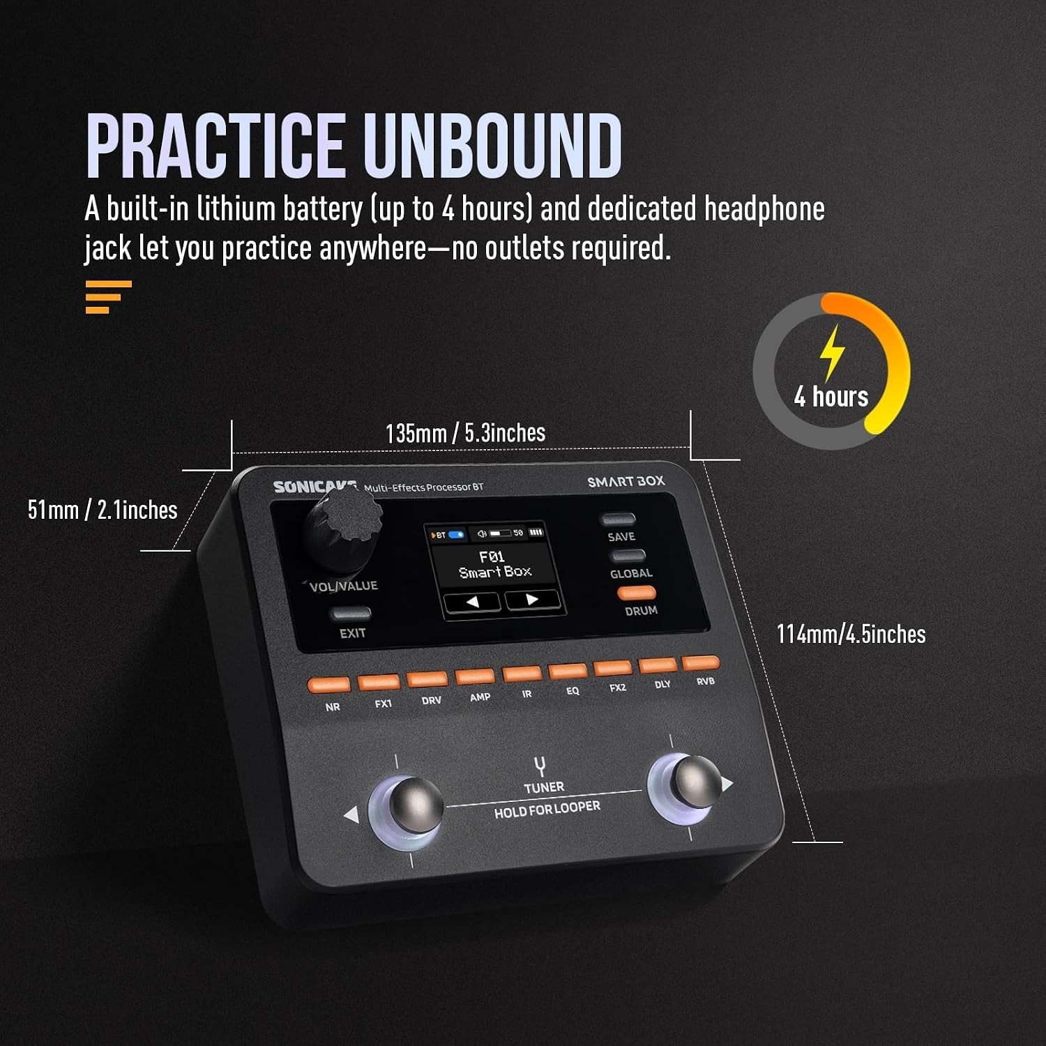 Electric Guitar Multi-Effects Processor with 130+ Effects