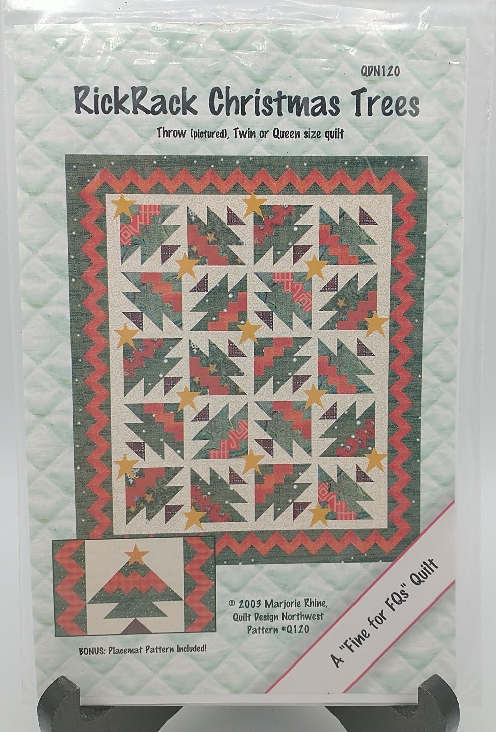 Quilt Pattern Rick Rack Christmas Trees Marjorie Rhine 4 Sizes
