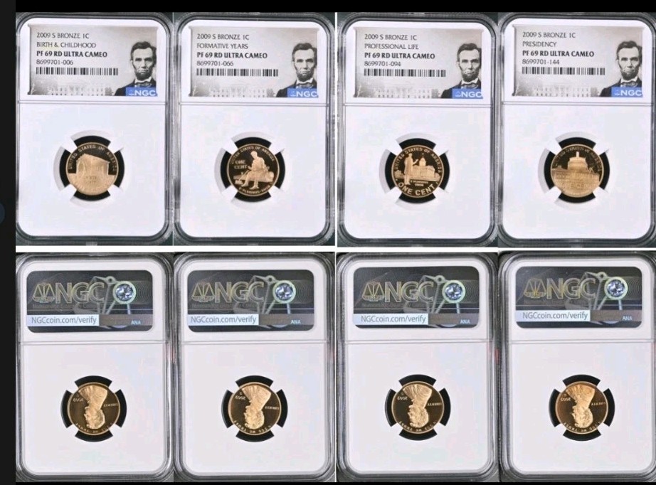 2009 S Bronze Lincoln 1¢ Set PF 69 RD Ultra Cameo (Lincoln Label)