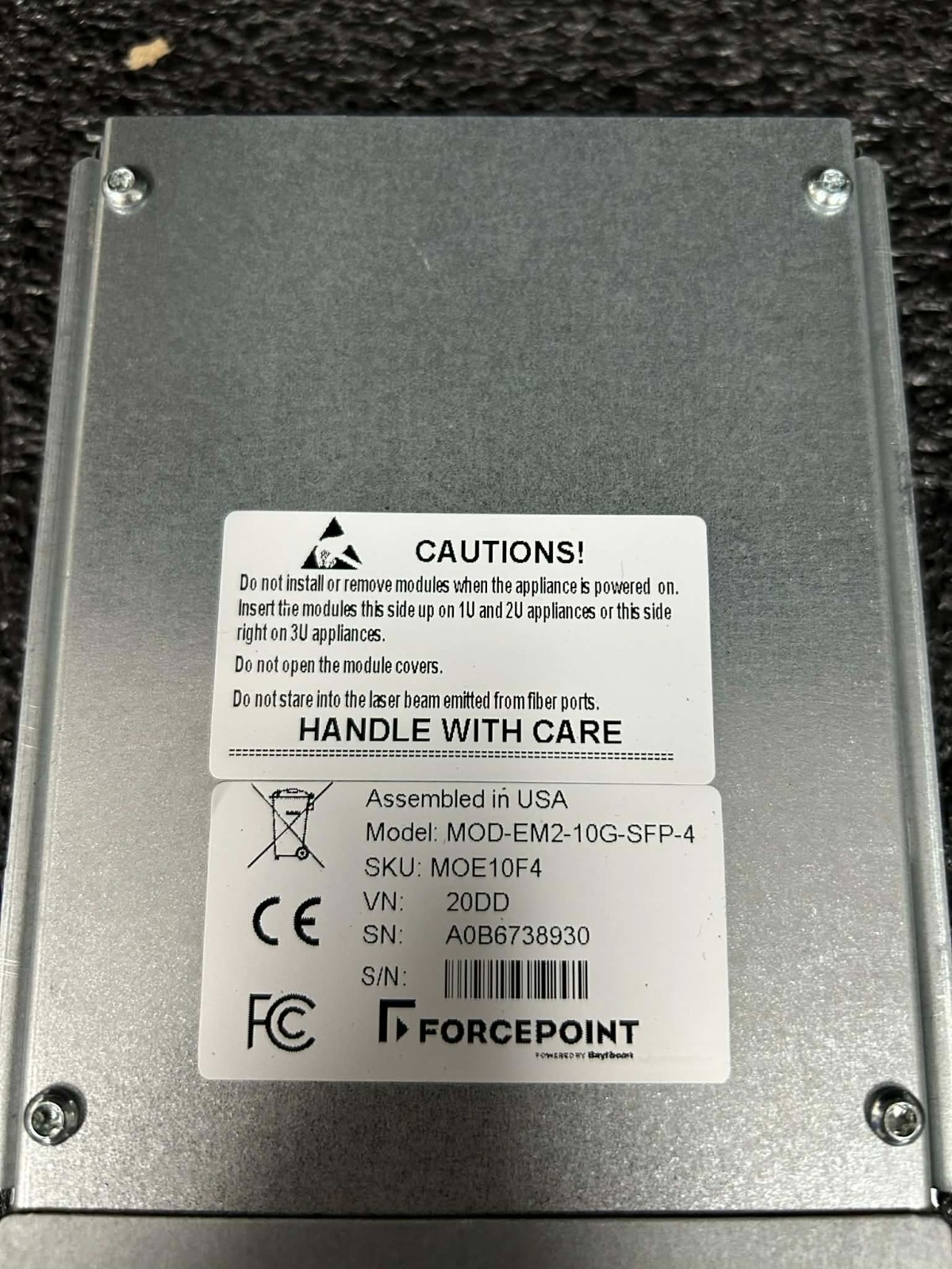 Forcepoint MOD-EM2-10G-SFP-4 10GSFP4 10GBs Internet Expansion Interface Module