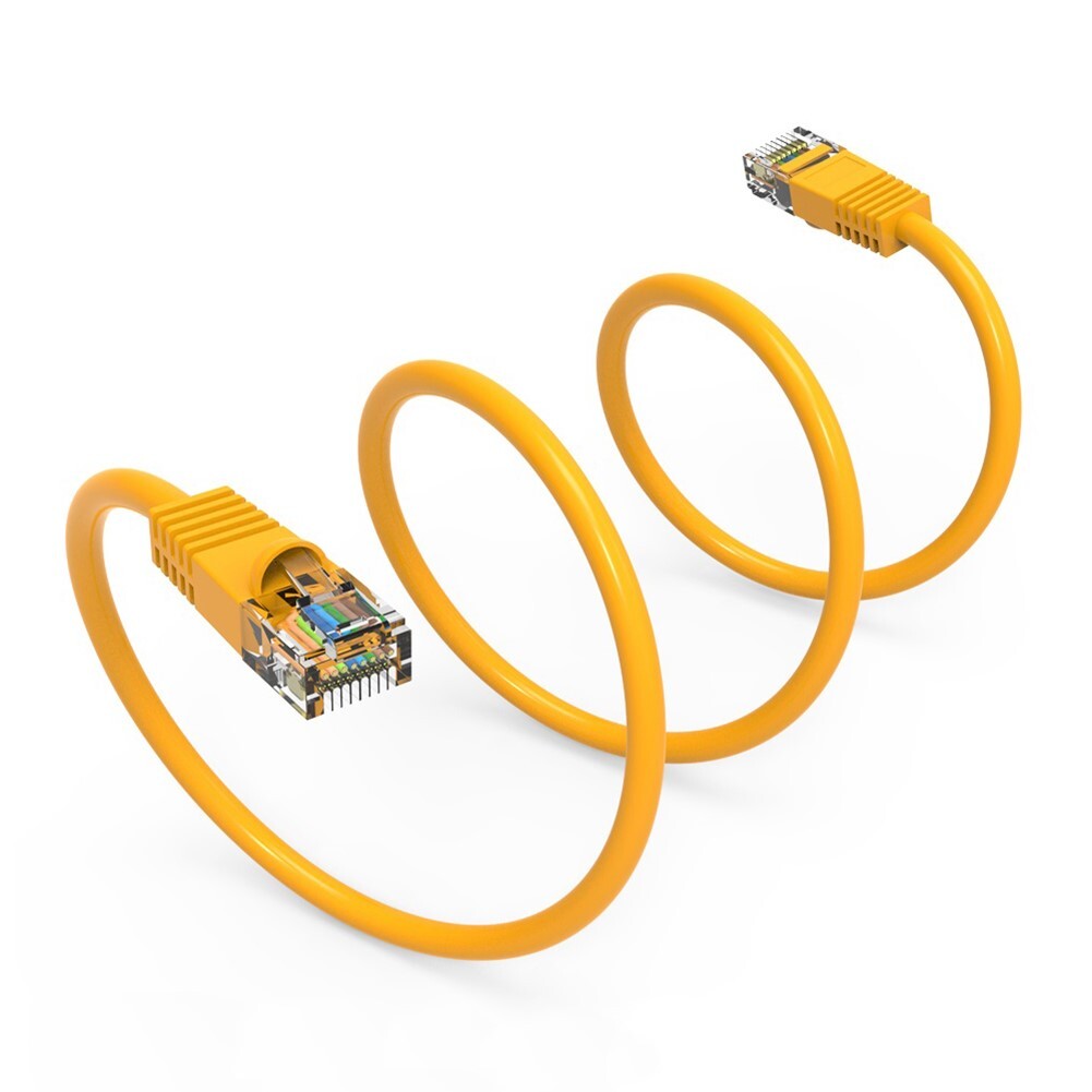 10FT Cat5e RJ45 Network LAN Ethernet UTP Cable Copper Wire Snagless Gold Yellow