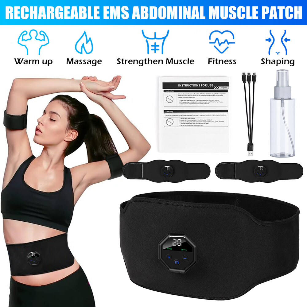 EMS Abdominal Muscle Toning Trainer ABS Electric Stimulator Toner Fitness Belt