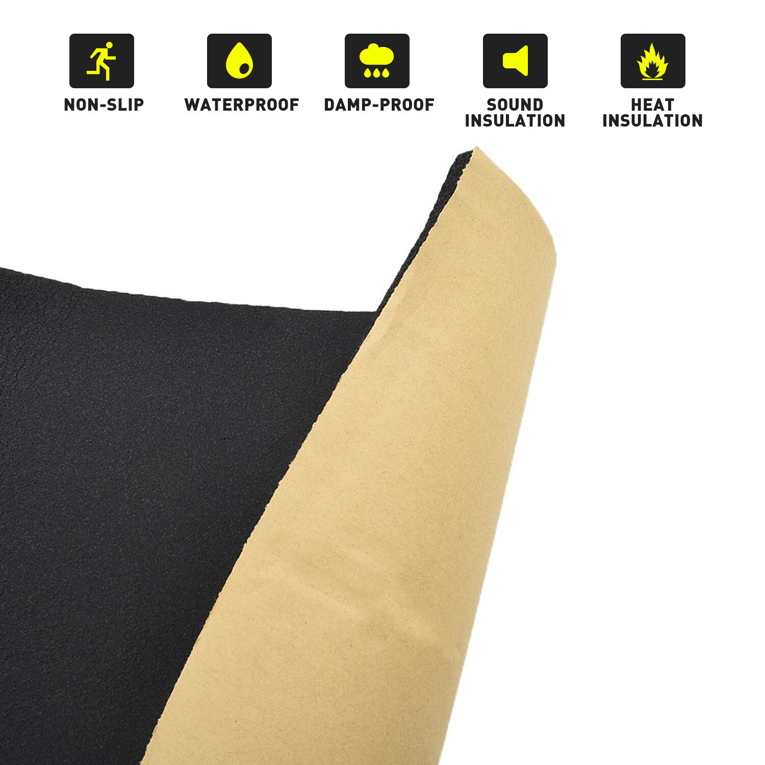5sqft 20MM Thickness Adhesive Backed Foam Rubber Sheet Padding Insulation Pad
