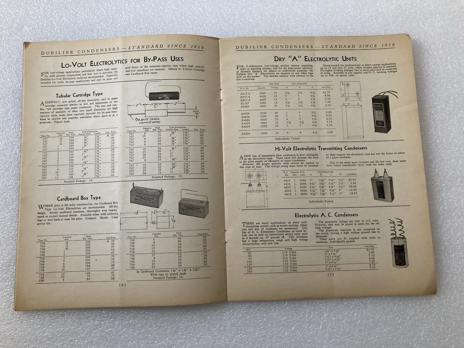 Dubilier Condensers - 1933 Catalog