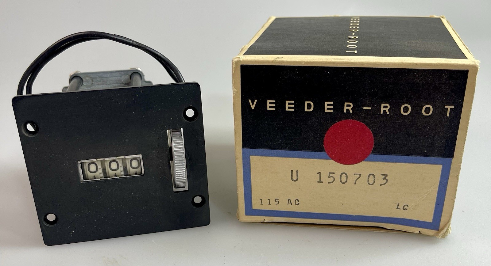 VEEDER ROOT Vintage Counter U 150703 115 AC LG NOS New Old Stock W/4 Screws