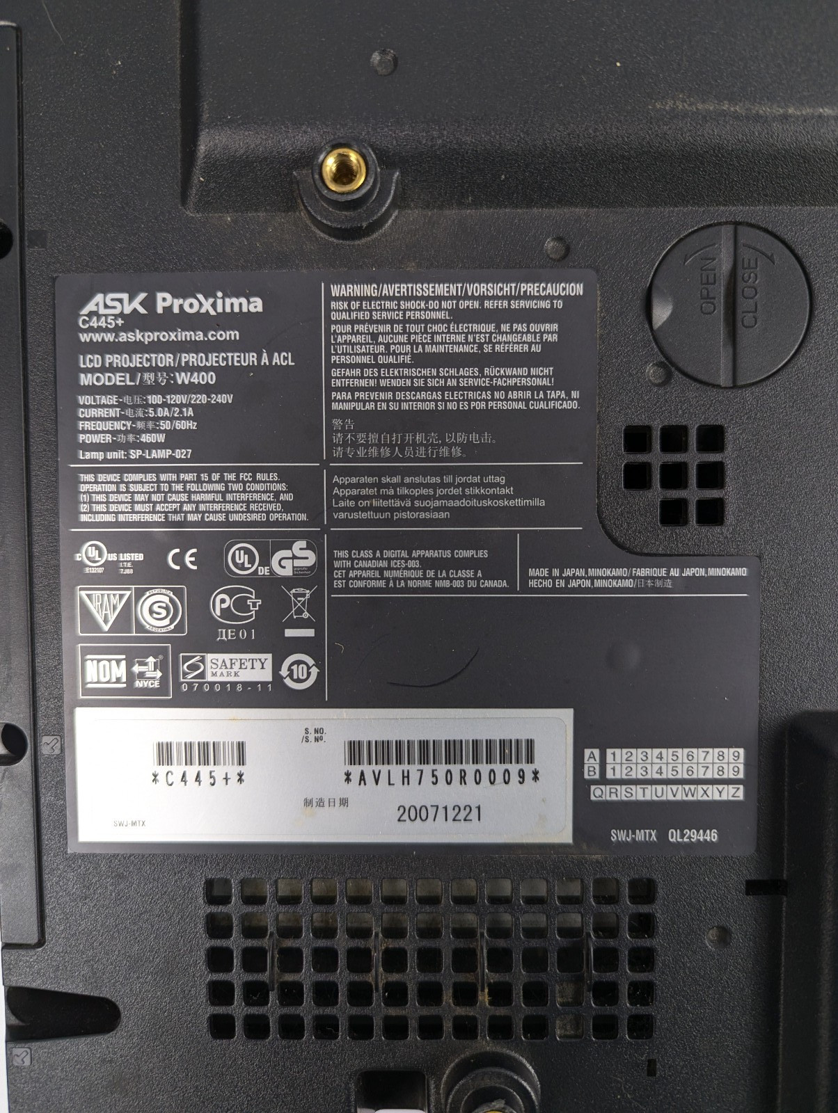 Ask Proxima C445 W400 Multimedia Projector 2153 Lamp Hours