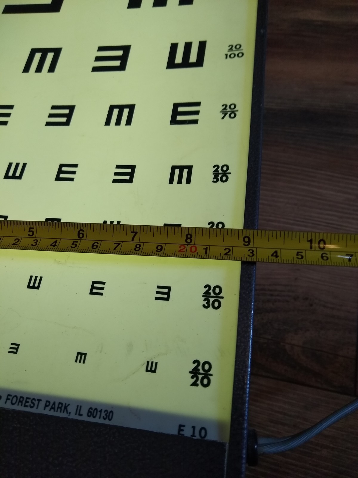 Vintage Good-Lite Visual Acuity Chart Translucent Model A Eye Test Works 2 Cards