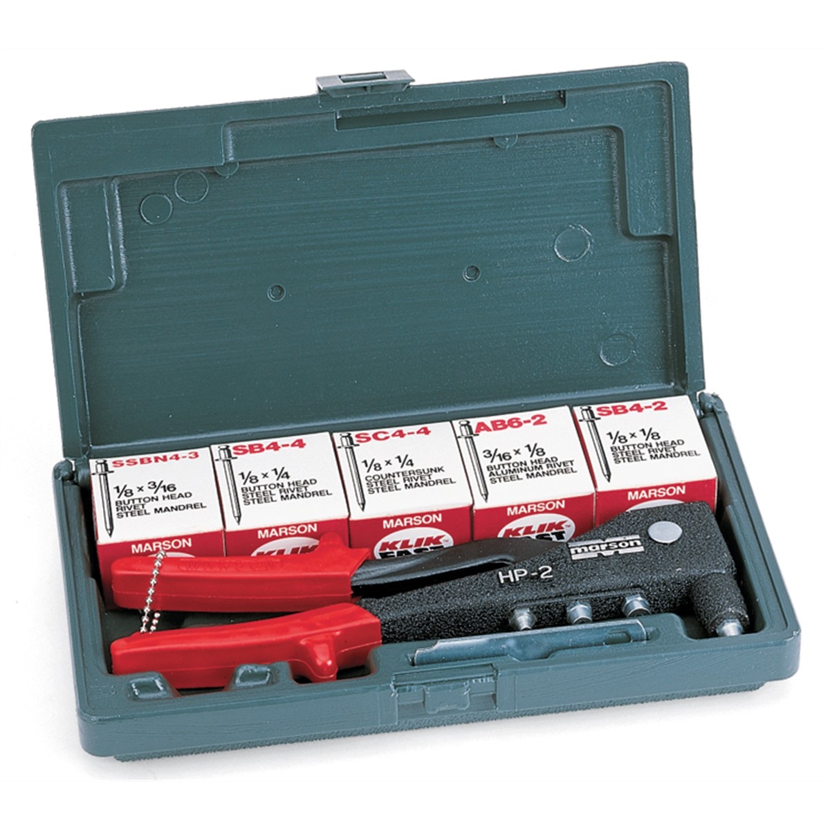 Marson 39001 Marson HP2 Riveter Rivet Gun Kit In Case with Klik Fast Rivets