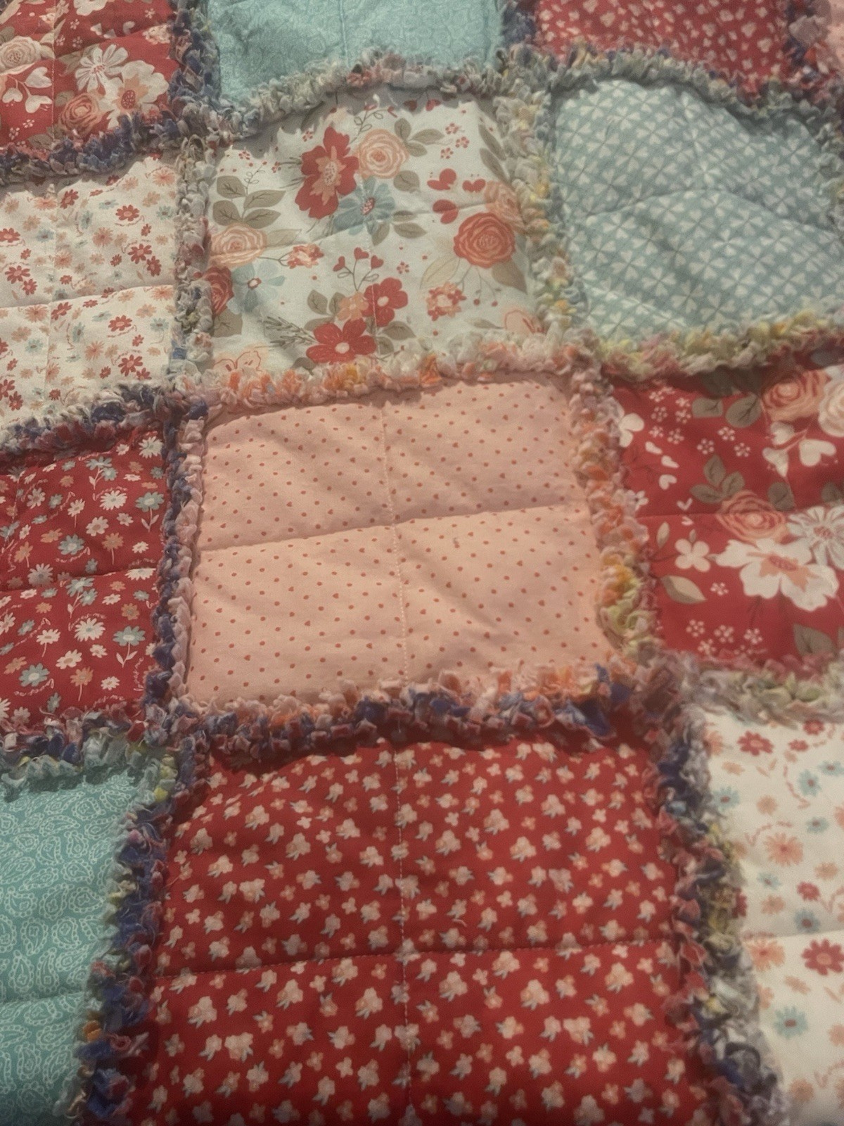 Boldly Blooming Rag Quilt.