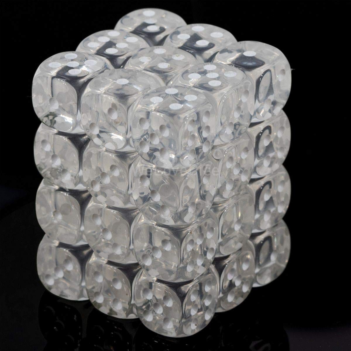Chessex DND Dice Set D&D Dice-12mm Translucent Clear and White New