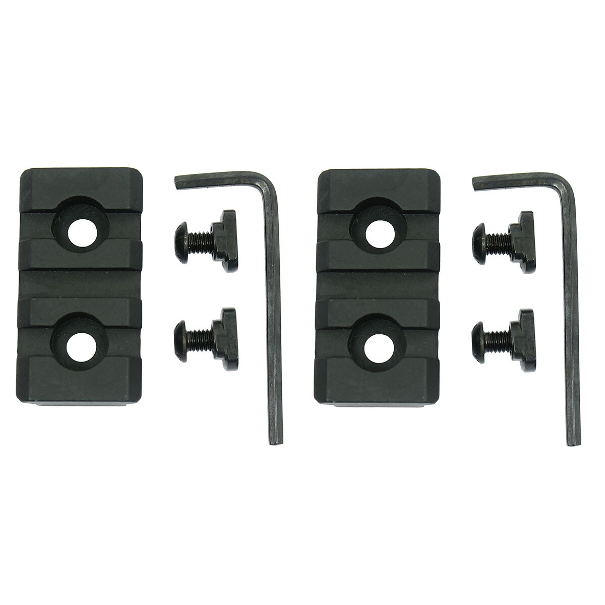 2 PCS M-Lok 3 Slots Picatinny Weaver Rail Section Aluminum - 1.5 inch