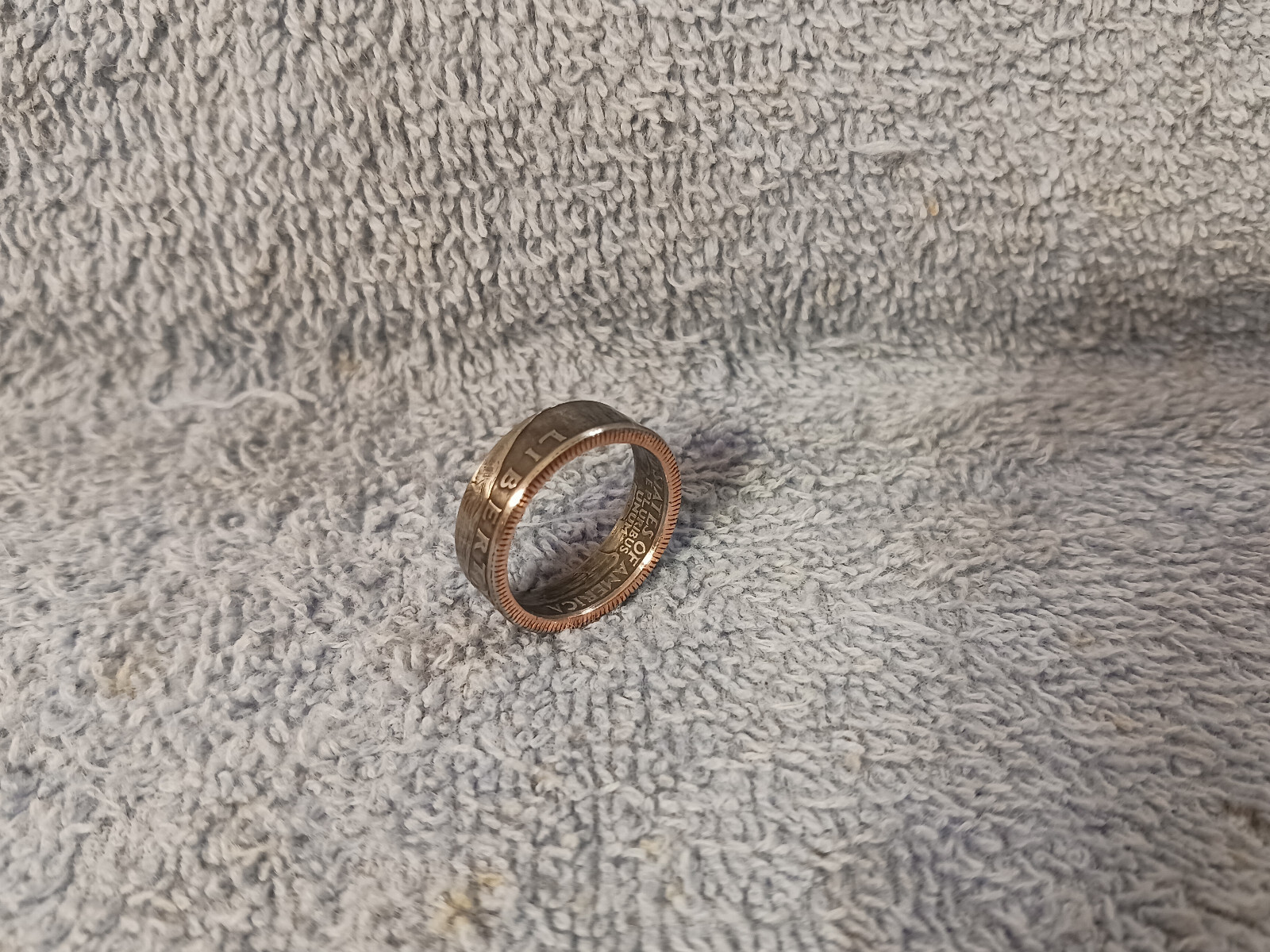 1997 Washington Quarters, Handmade Coin Ring, Size 7-1/2 clad