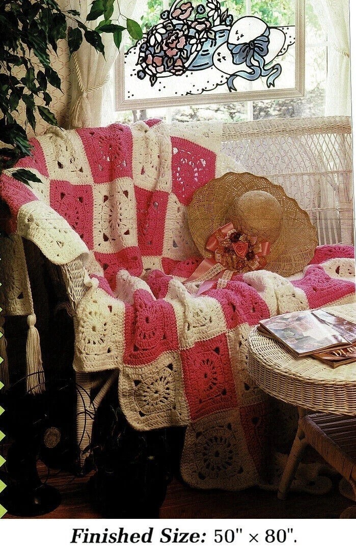 CIRCLES IN SQUARES CROCHET PATTERN ONLY - AH201