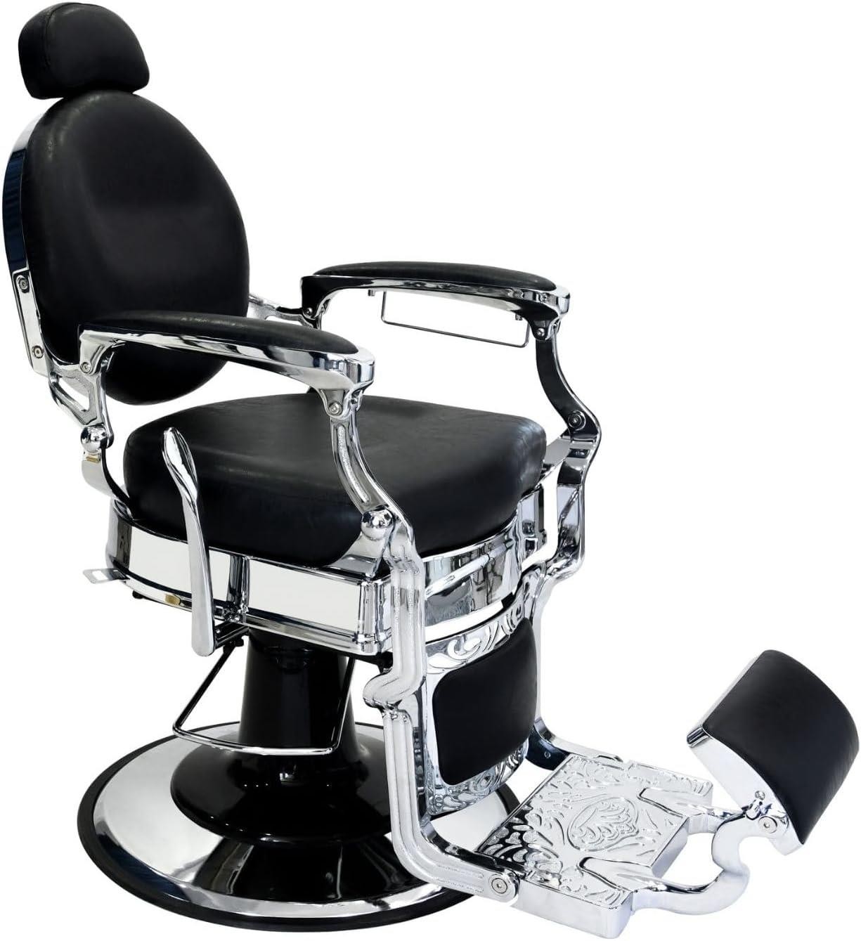 Hydraulic Adjustable Vintage Barber Chair Reclining All Purpose Hair Salon Chair