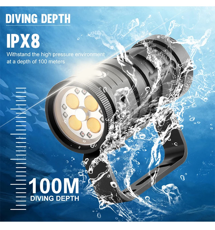 Special Strong Light Flashlight Diving Underwater Diving Photography Light