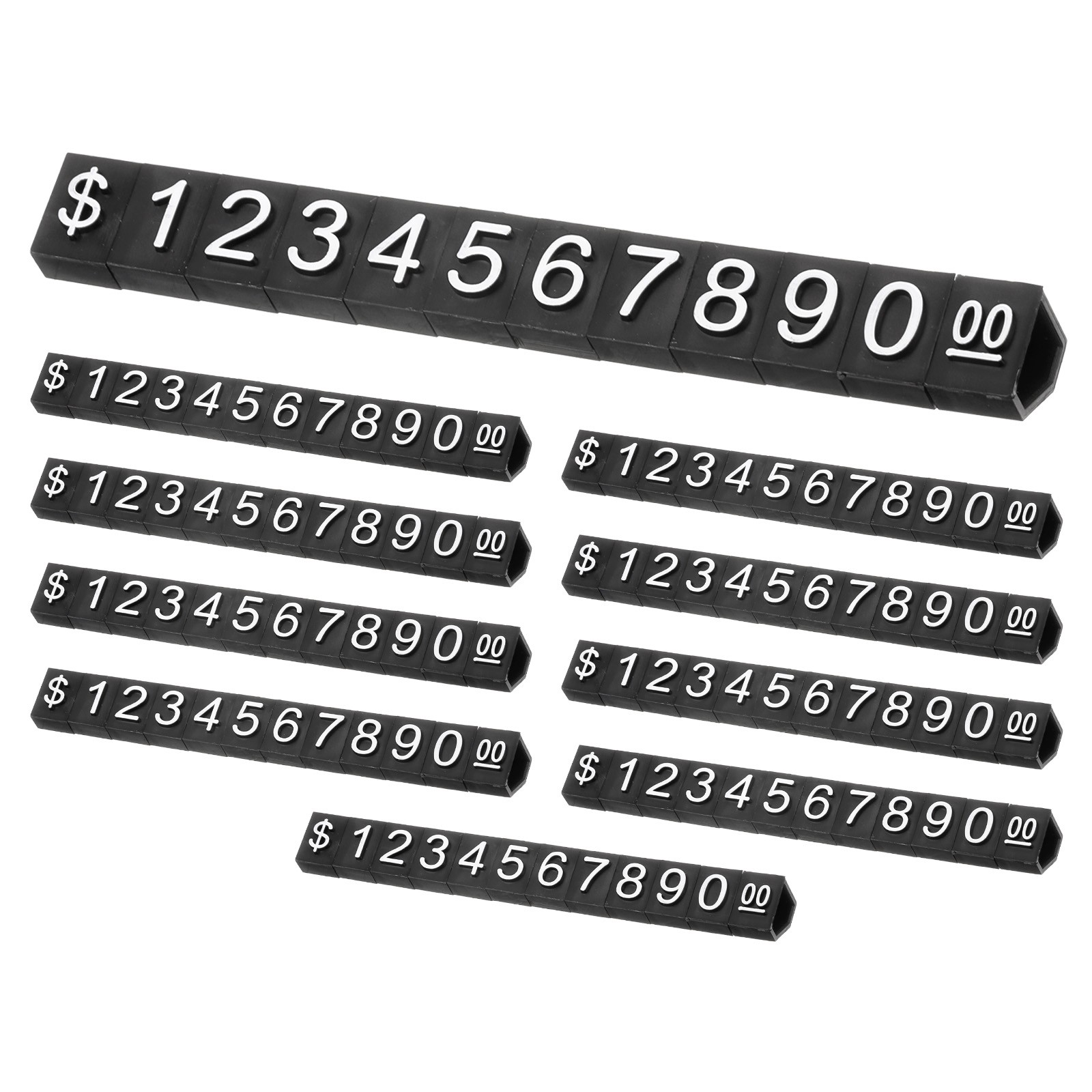 10 Set Price Display Cube Price Tag Stand Mini Tag(Black/White 3.1" Length)