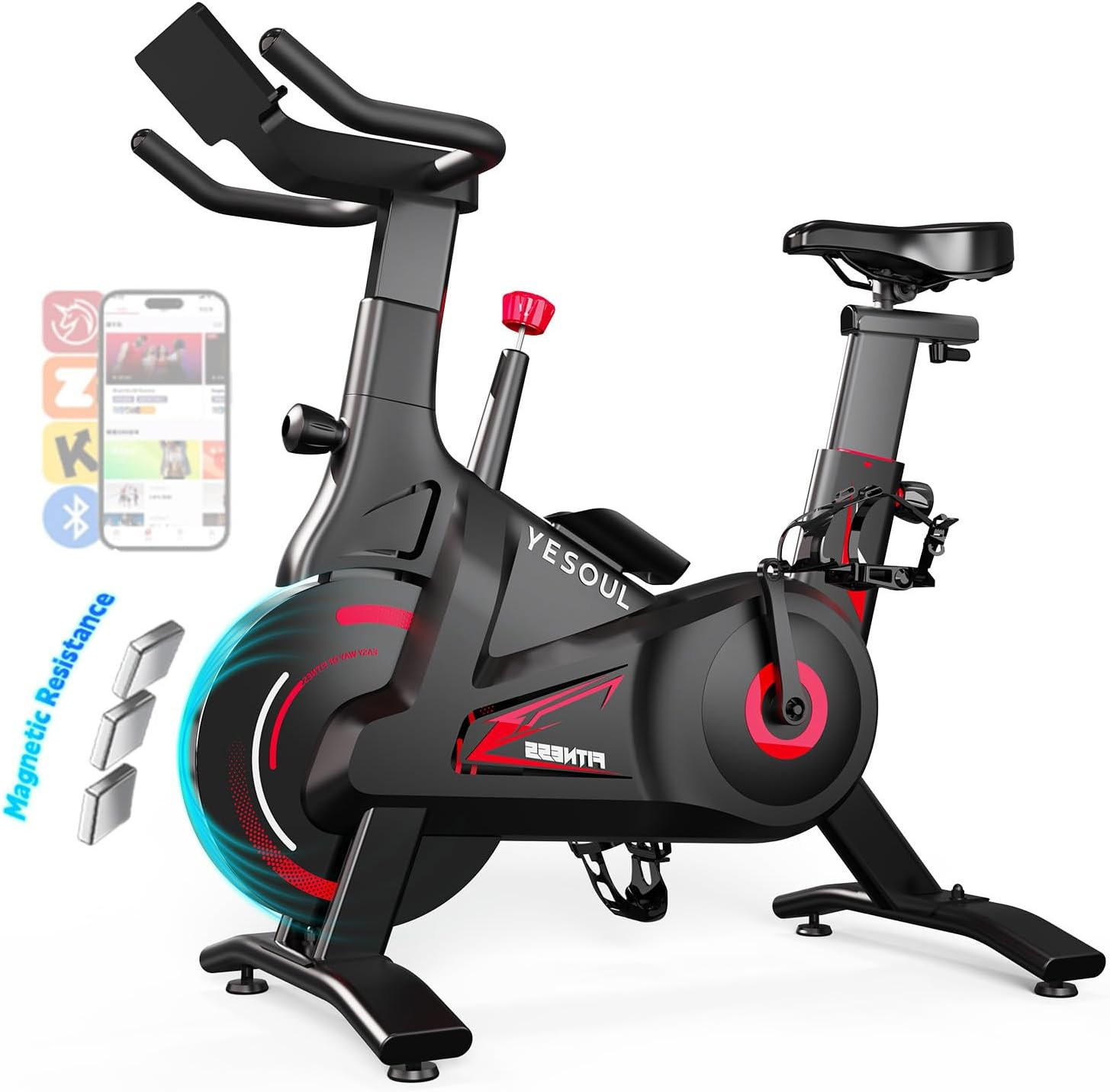 YESOUL Exercise Bike for Home – Stationary Bike with Stable Triangle Frame, Sile