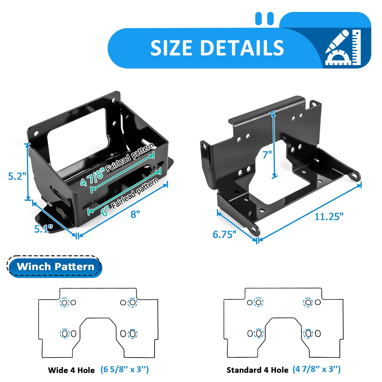 UTV Winch Mounting Bracket Fit Honda Talon 1000-4 (all) 2020-2021