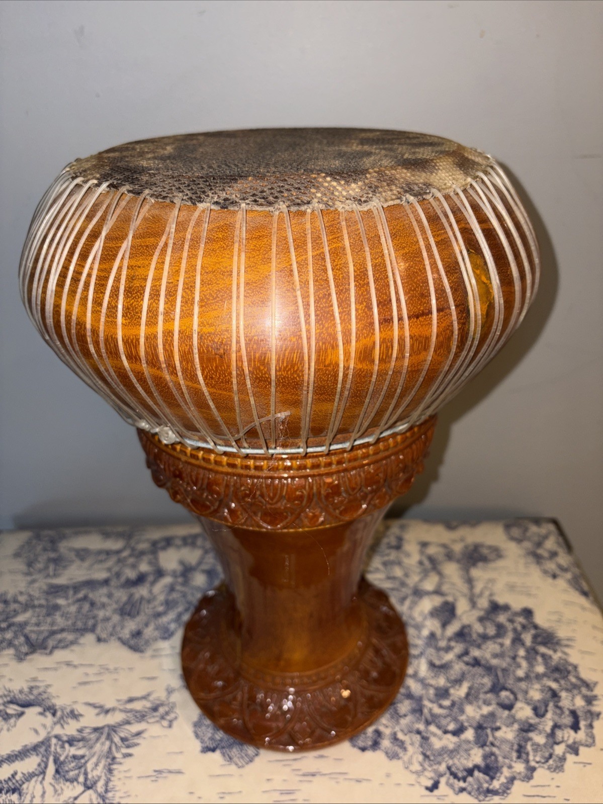 Vintage Doumbek Drum Snake Skin Head Handmade