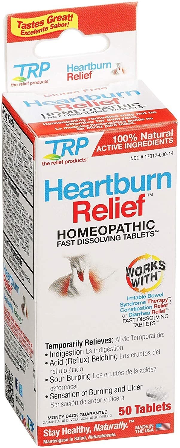 TRP Heartburn Relief Homeopathic Fast Dissolving Tablets 100% Natural 50 Count