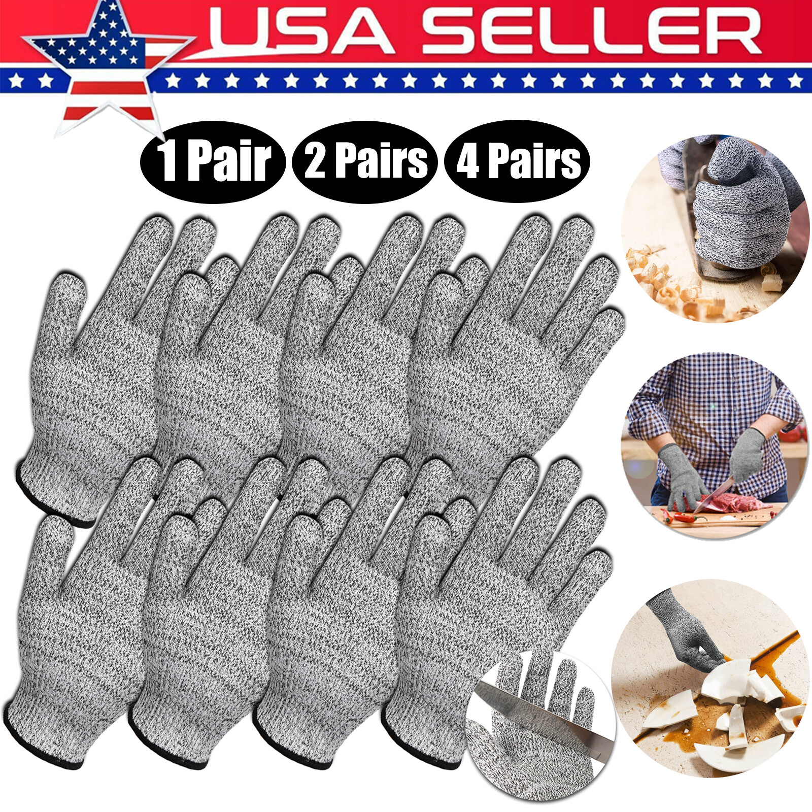 Cut Resistant Gloves Food Grade Level 5 Protection Safety Kitchen Cuts Gloves