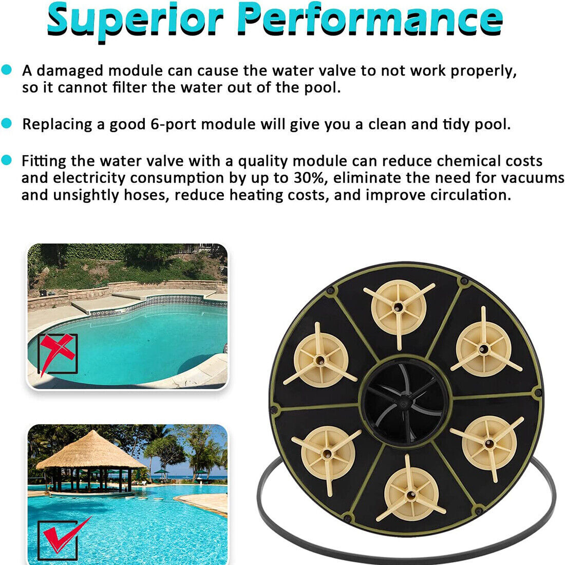 004-302-4408-00 6 Port Module Water Valve for Paramount for Floor Pool Cleaning