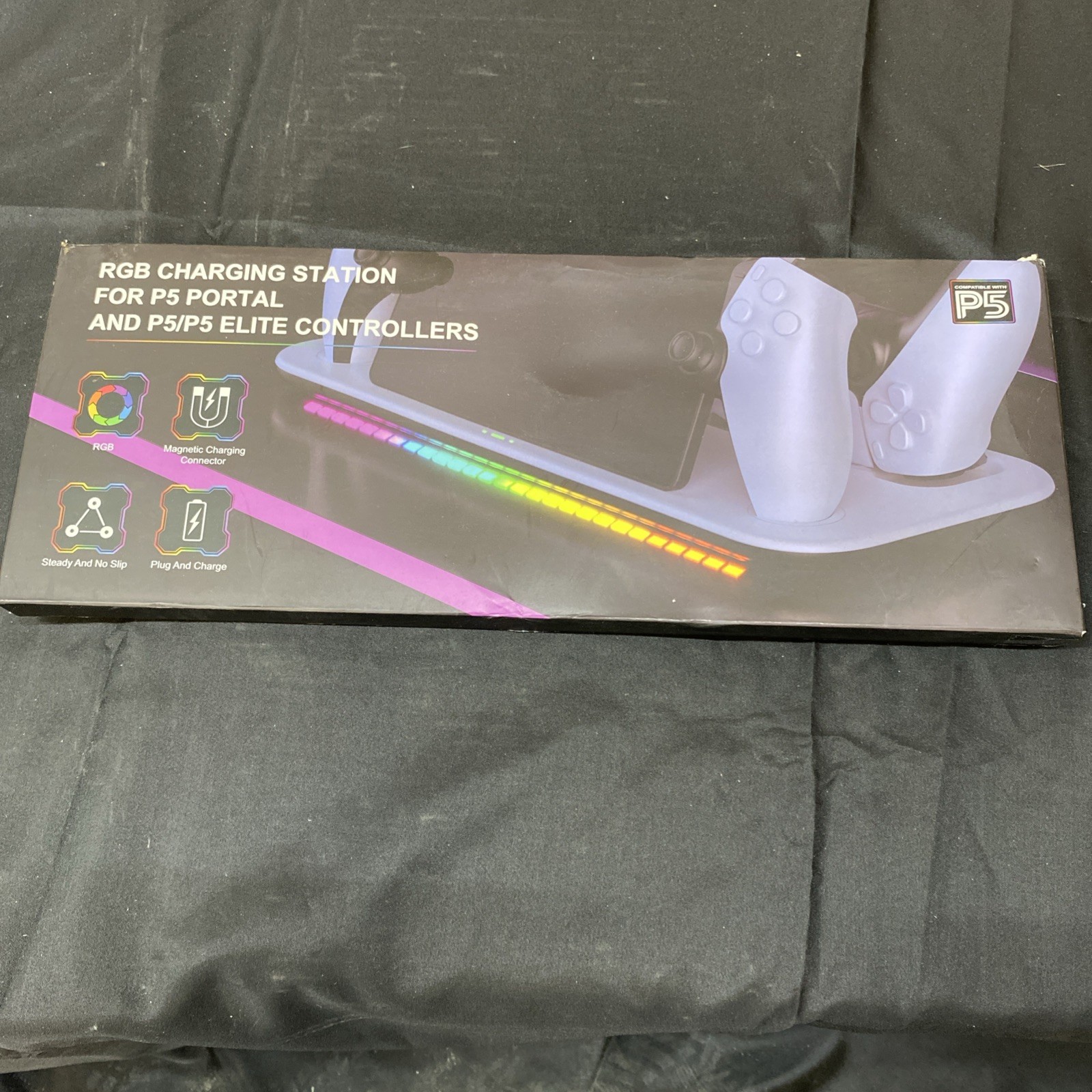 RGB Charging Station Dock for PS5 Portal & PS5 Elite Controllers LED Charging