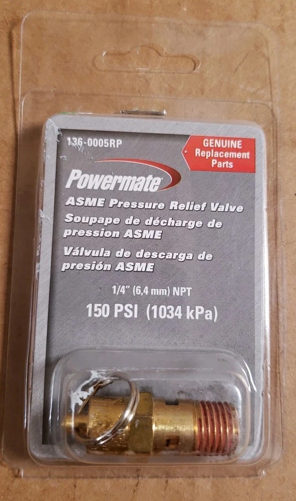 Powermate 136-0005RP, 1/4" NPT 150 PSI