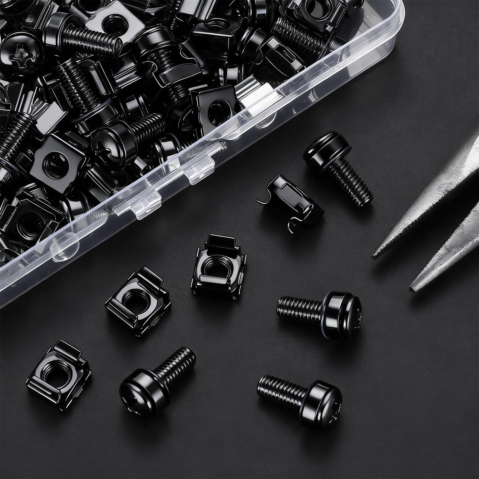 110 Pcs 55 Set Rack Mount Screws and Cage Nuts for Rack Mount Server Cabinet