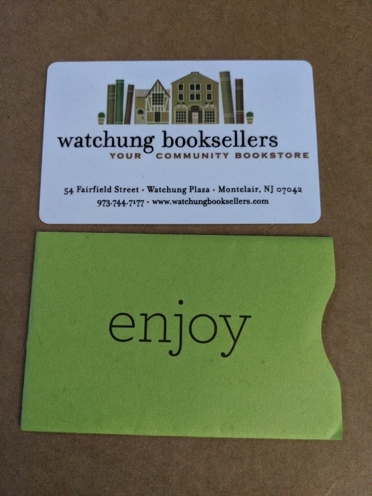 Watchung Booksellers $50 Gift Card.   Verified Balance
