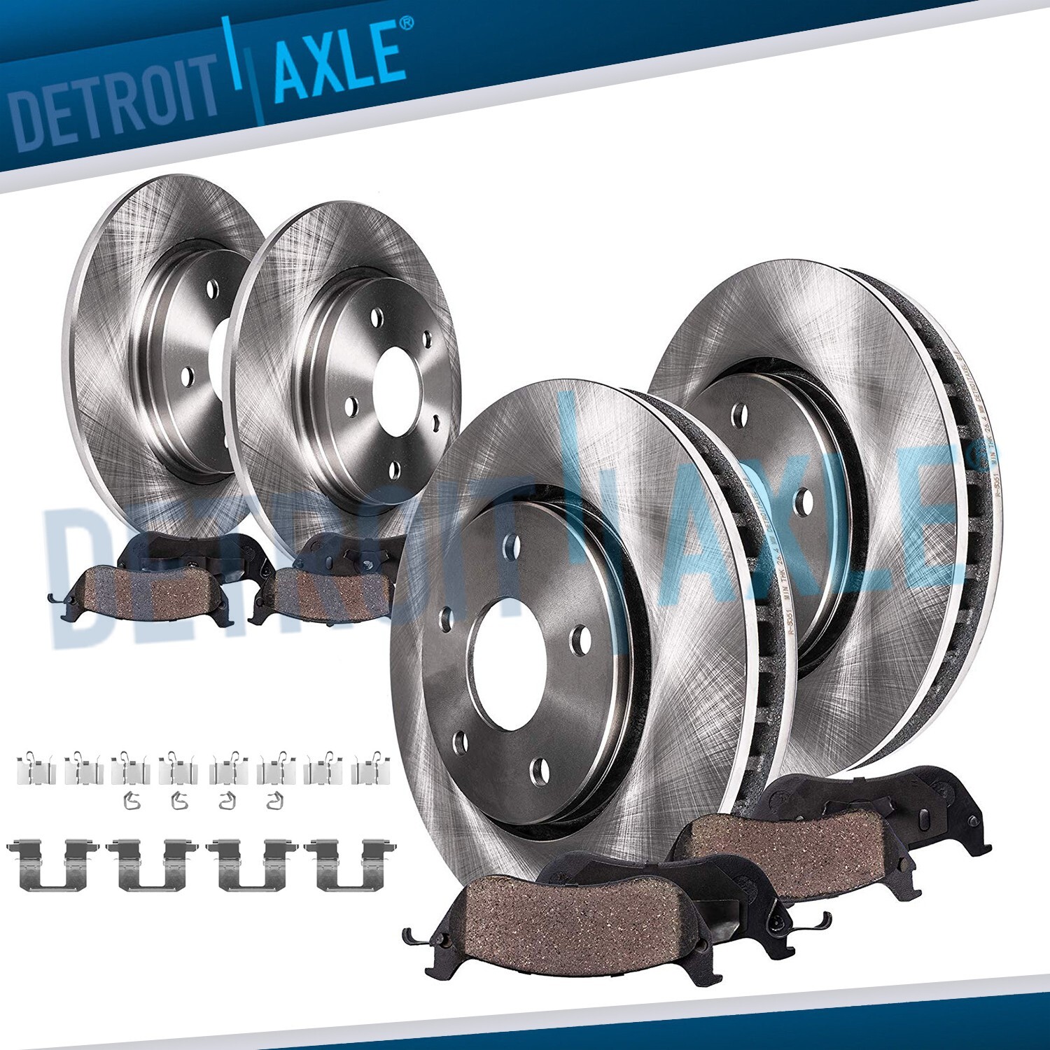 8pc Front and Rear Disc Brake Rotors and Brake Pads Kit for 2014 2015 Mazda 6
