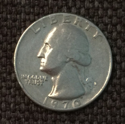 1970 D Washington quarter, actual coin in picture, free shipping.