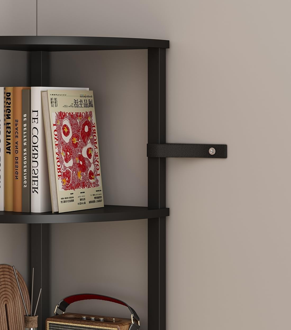 Elegant 6-Tier Industrial Corner Shelf - Customizable Storage Solution