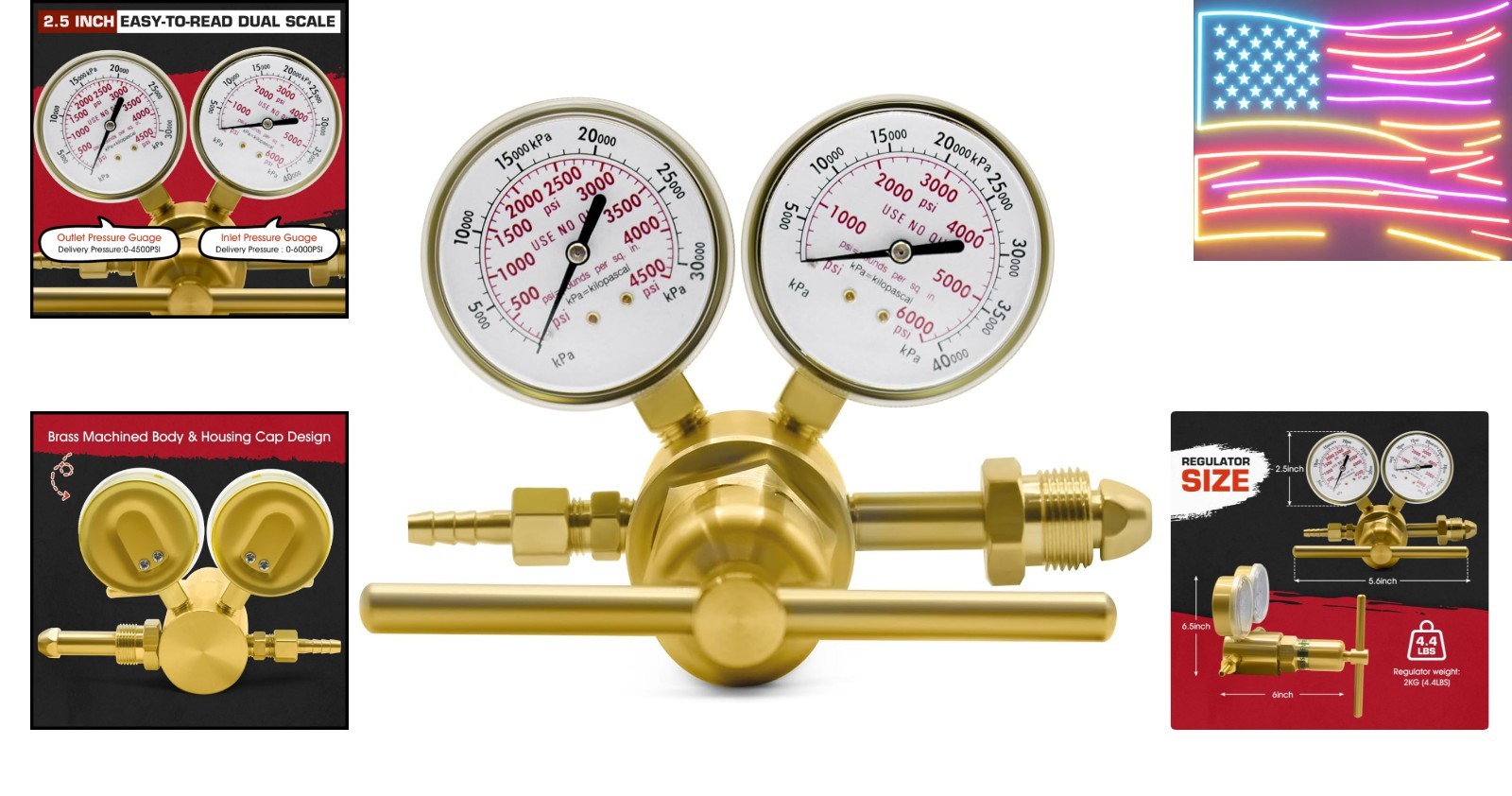 High Pressure Nitrogen Regulator, High Pressure Piston Regulator for Inert Ga...
