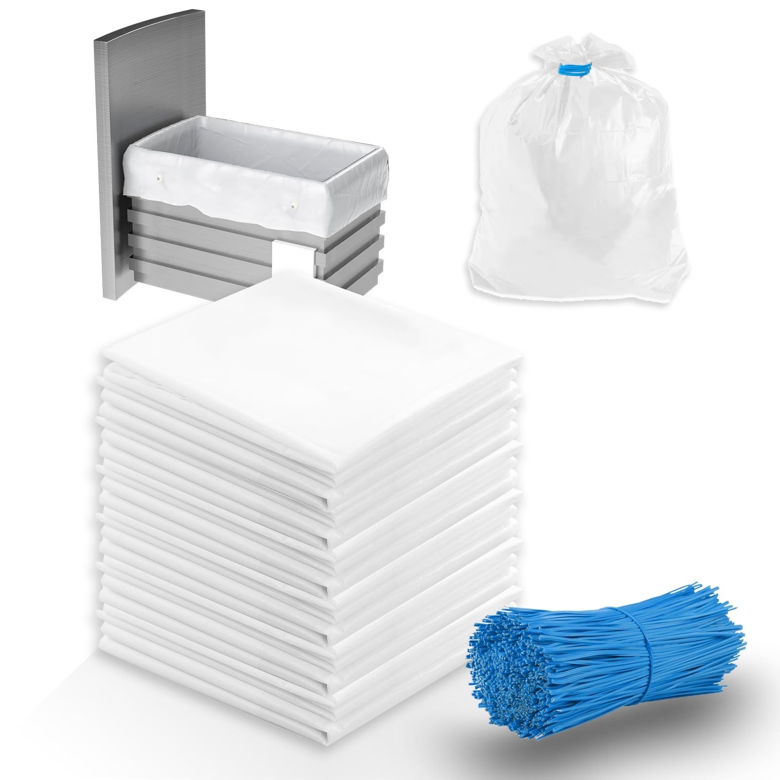 30-pack Trash Compactor Bags with Pre-punched Holes for Attaching, 2.6 mils H...