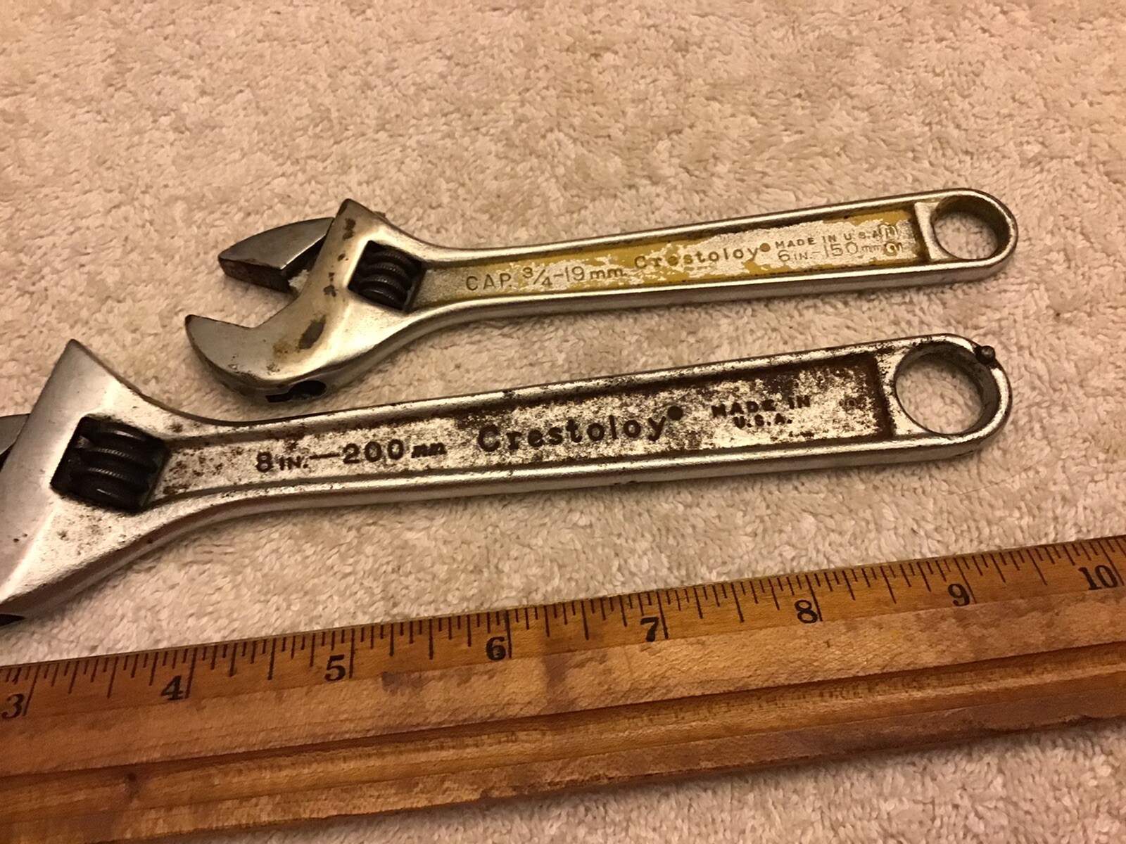 Crescent Crestoloy Adjustible Wrenches 8” And 6”
