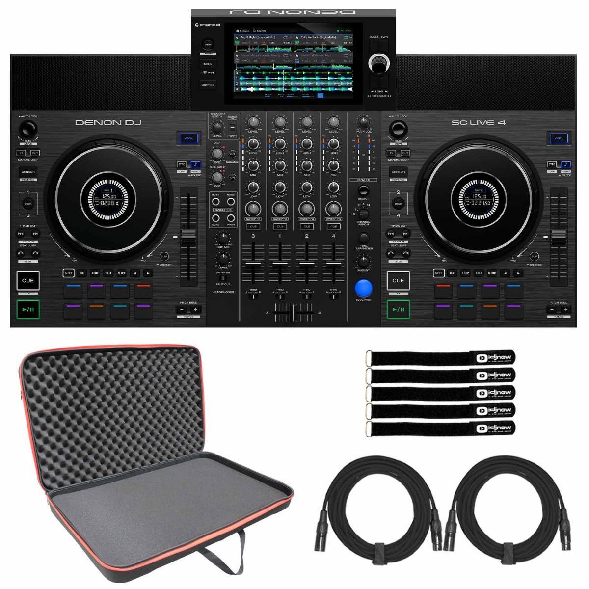 Denon SC LIVE 4 4-Deck 7" Touchscreen Standalone DJ Controller w Travel Case