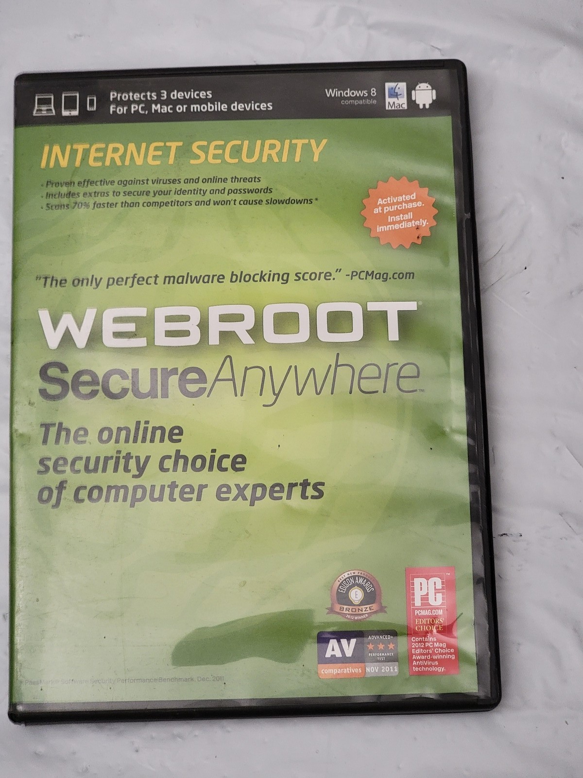Webroot SecureAnywhere Internet Security Software PC Mac Mobile 3 Devices