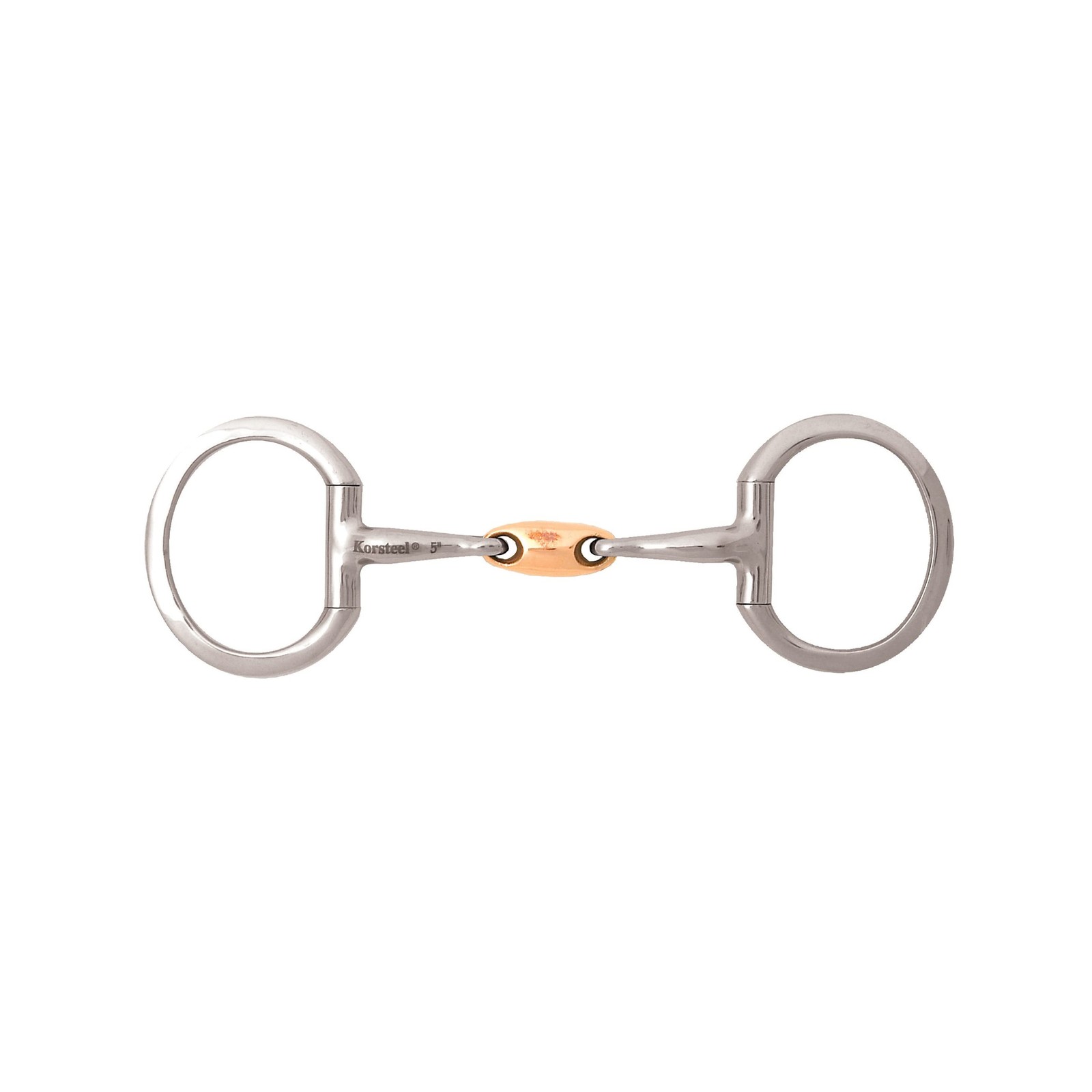 JP Korsteel Stainless Steel Copper Oval Link Eggbutt Snaffle Bit 5"