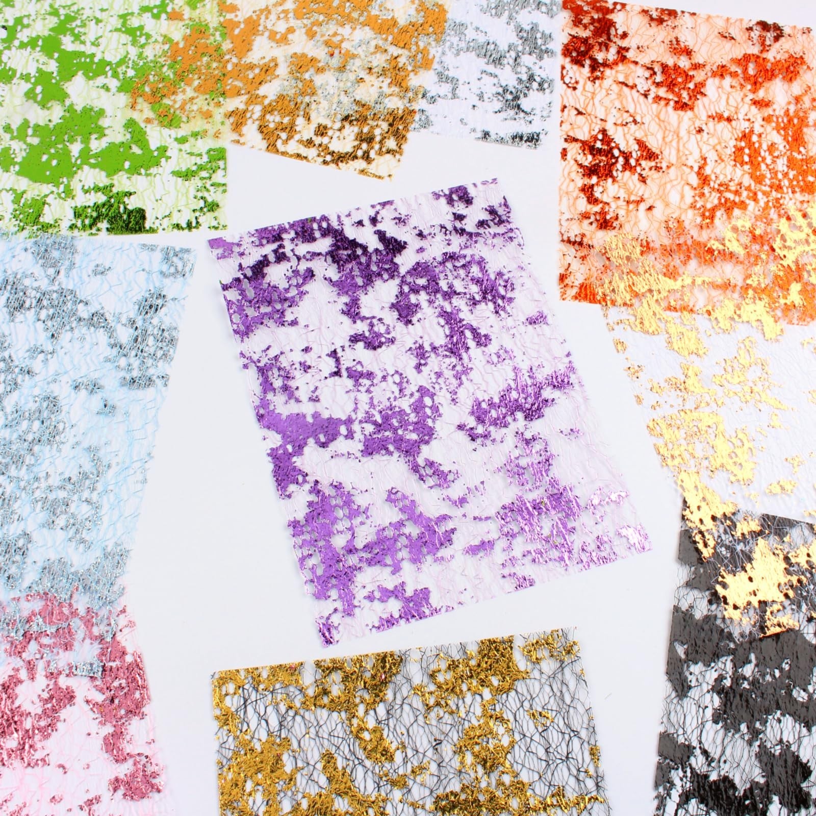 A5 Size Colorful Foil Textured Fabric Art Paper Scrapbooking Decorative, 10 S...