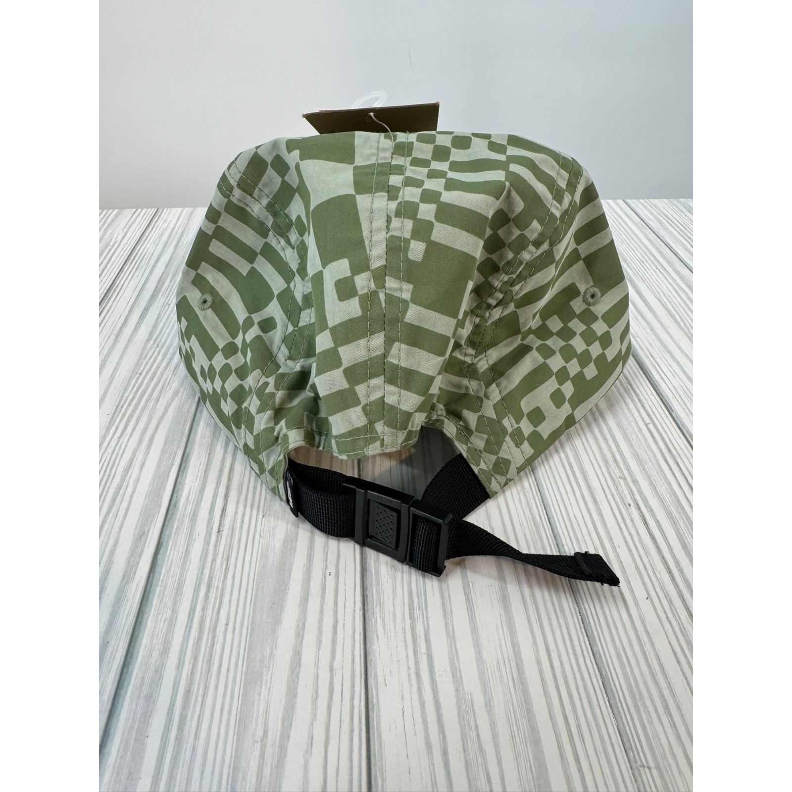 Vans Checkerboard Mash Up 5 Panel Camper Hat Grey Olive Green Nylon Men's OS