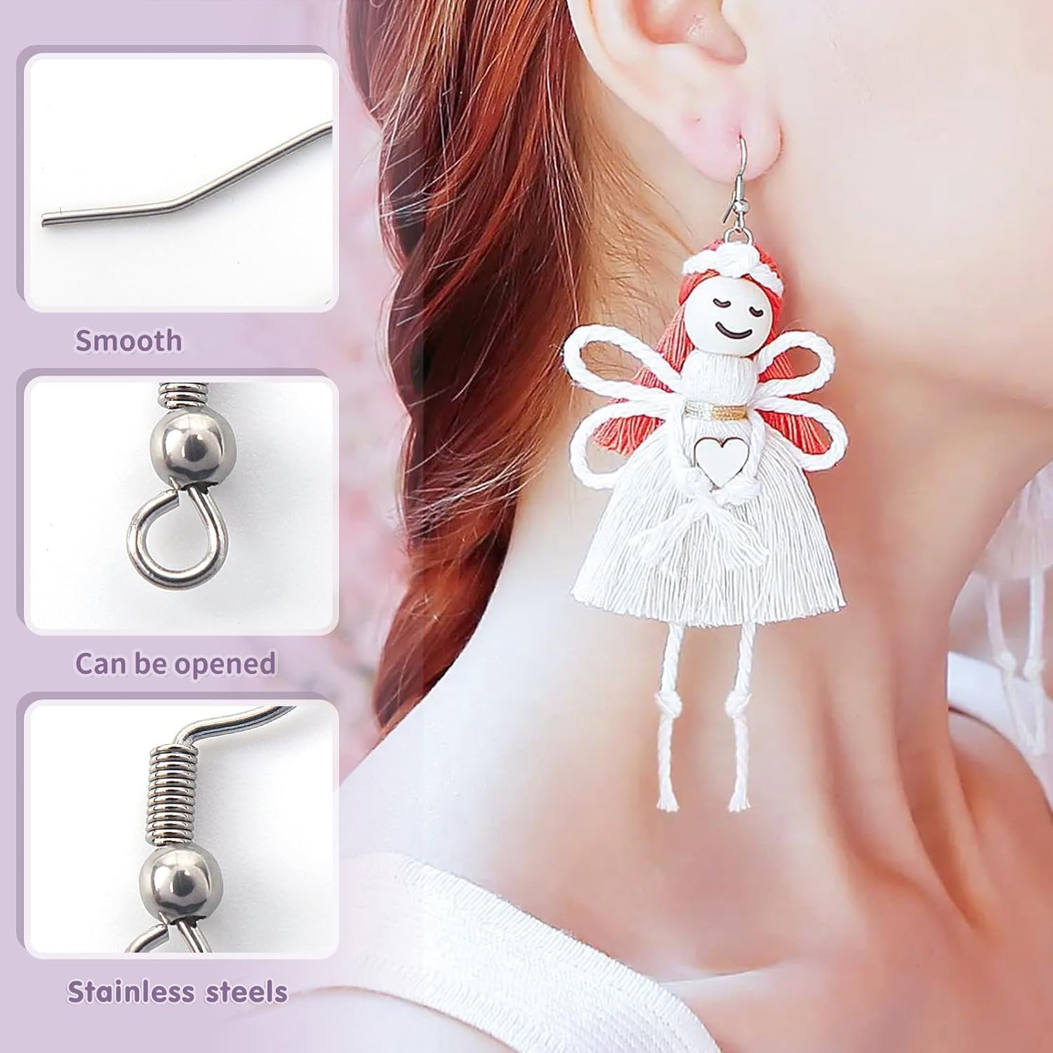 600Pcs Stainless Steel Earring Hooks French Ear Wires Fish Hooks with Ball an...