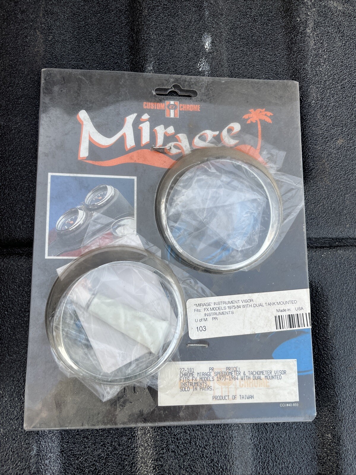Custom Chrome 27-181 Mirage Speedometer & Tach Visor for 73-84 H-D FX