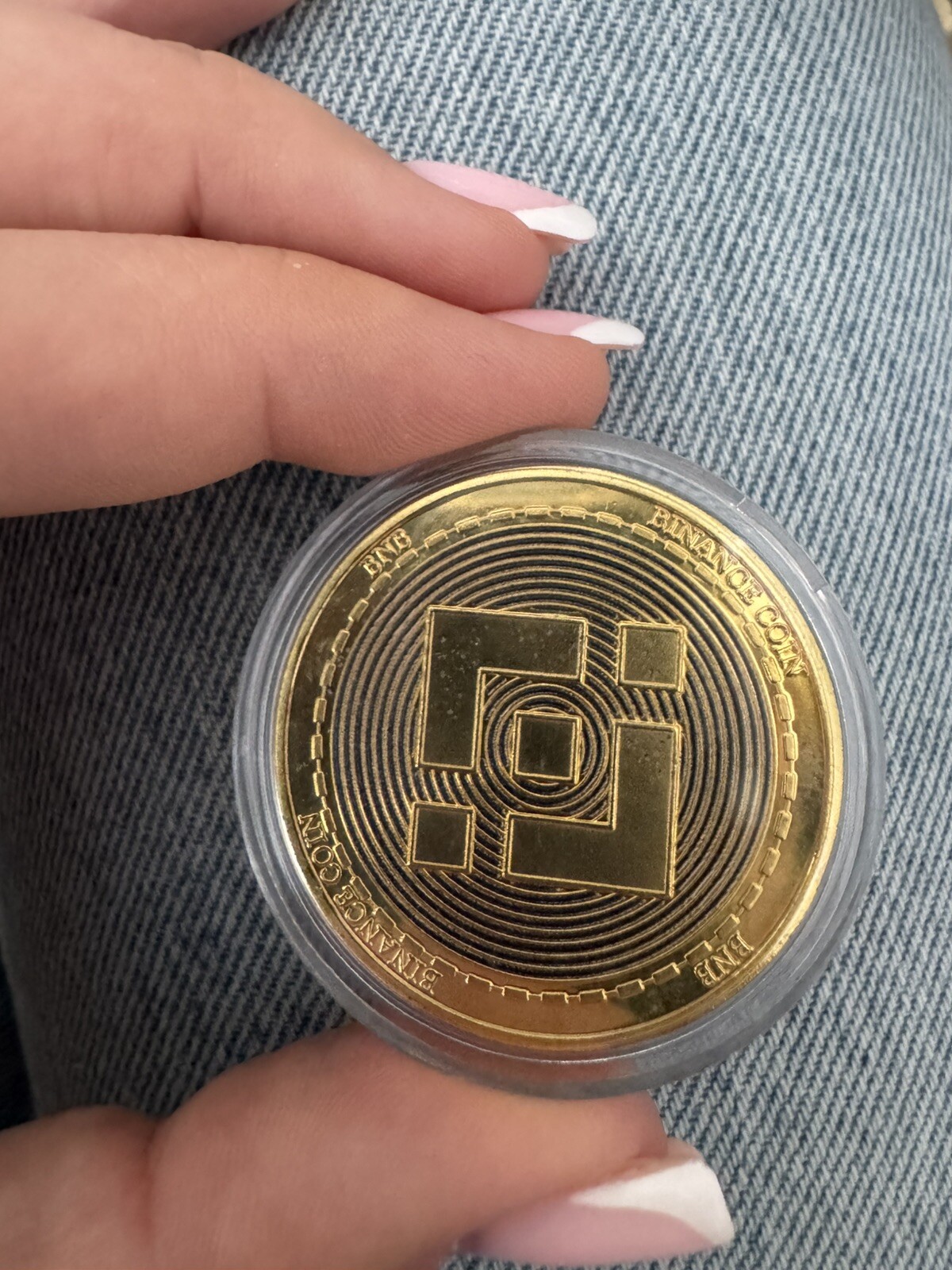 Binance Physical Coin Golden Color Plastic Protective Case Crypto Gift