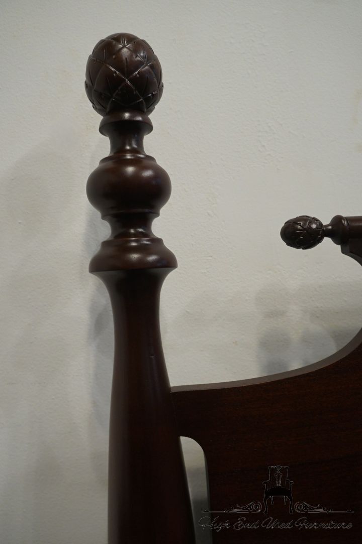 VINTAGE ANTIQUE Solid Mahogany Traditional American Federal Style Twin Size C...