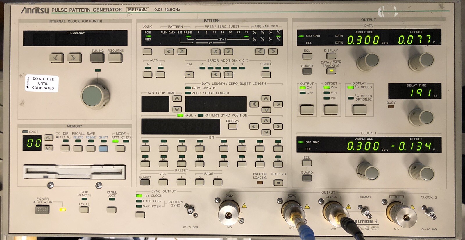 ANRITSU MP1763B PULSE PATTERN GENERATOR 0.05-12.5GHz Opt 03