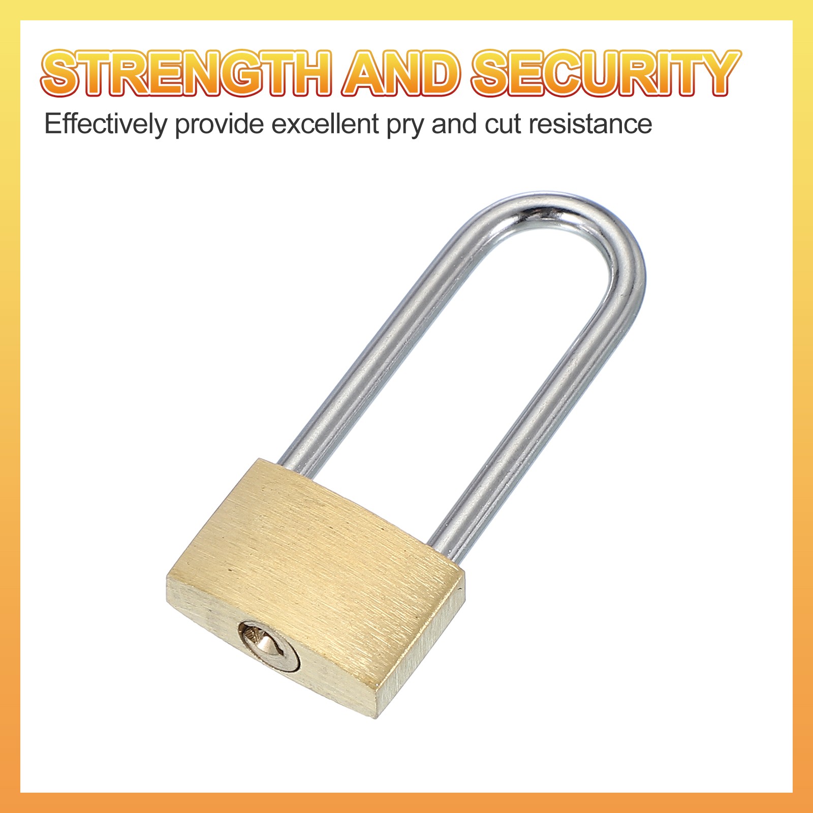 2 x Solid Brass Padlocks 2" L Shackle Lock with 2 Keys